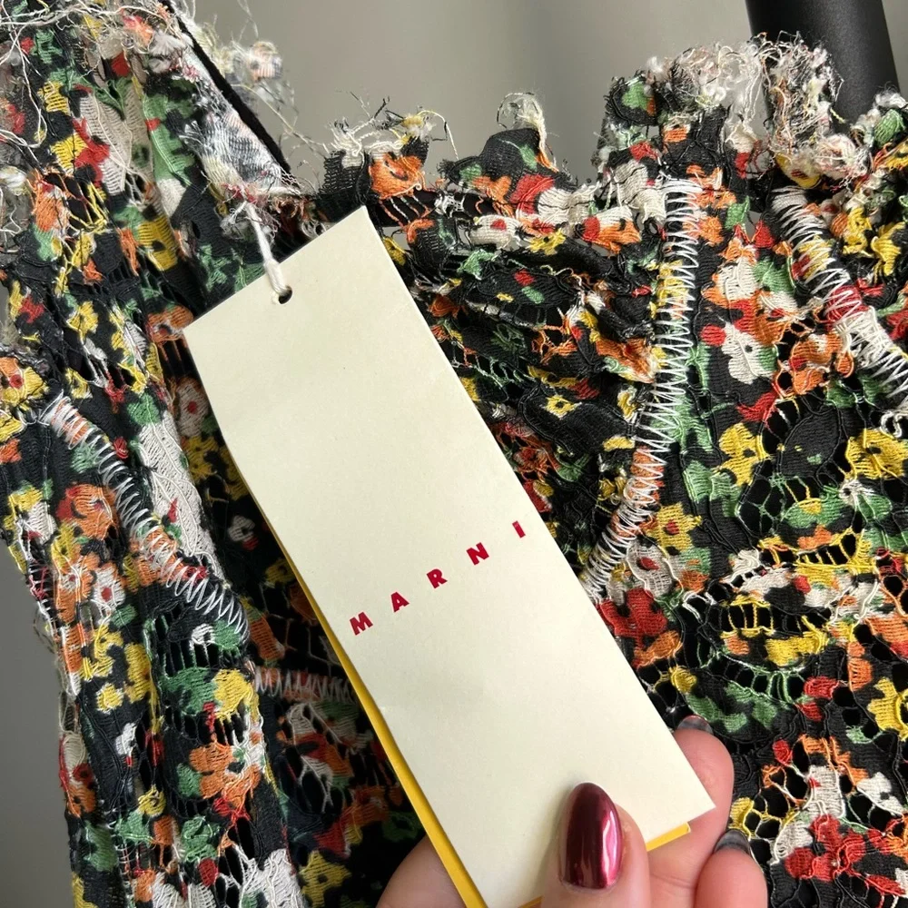 Marni floral cross stitch Maxi Gown Dress - Picture 10 of 11